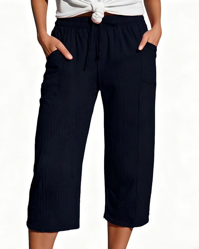 Cleo – Pantalón Ancho Capri de Algodón