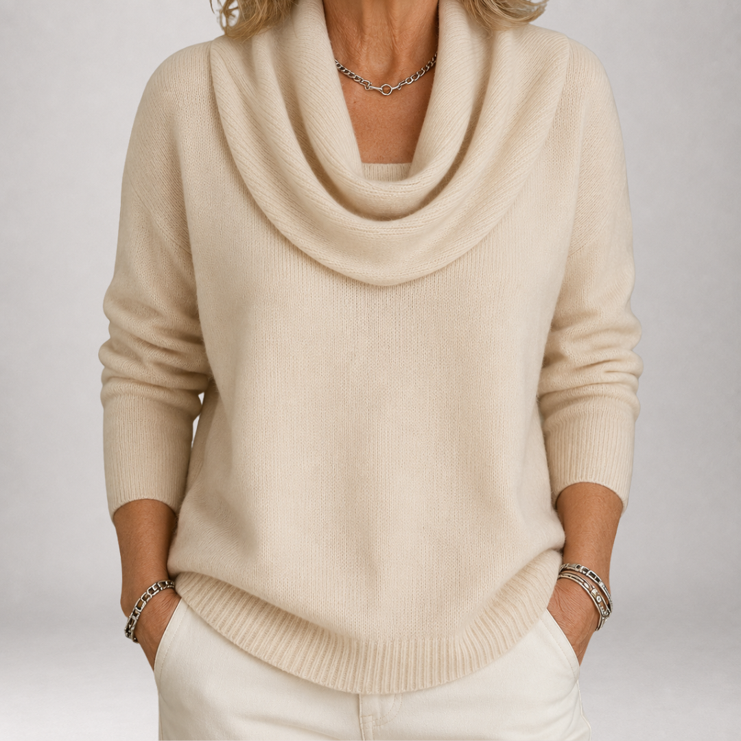 Delphie Jersey Drapeado con Cuello Cowl