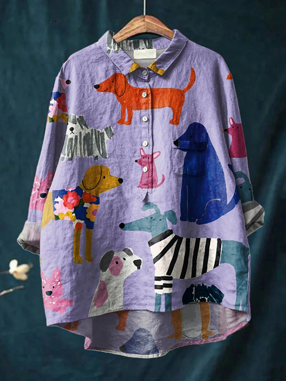 Hannah | Camisa Casual Estampado de Perros