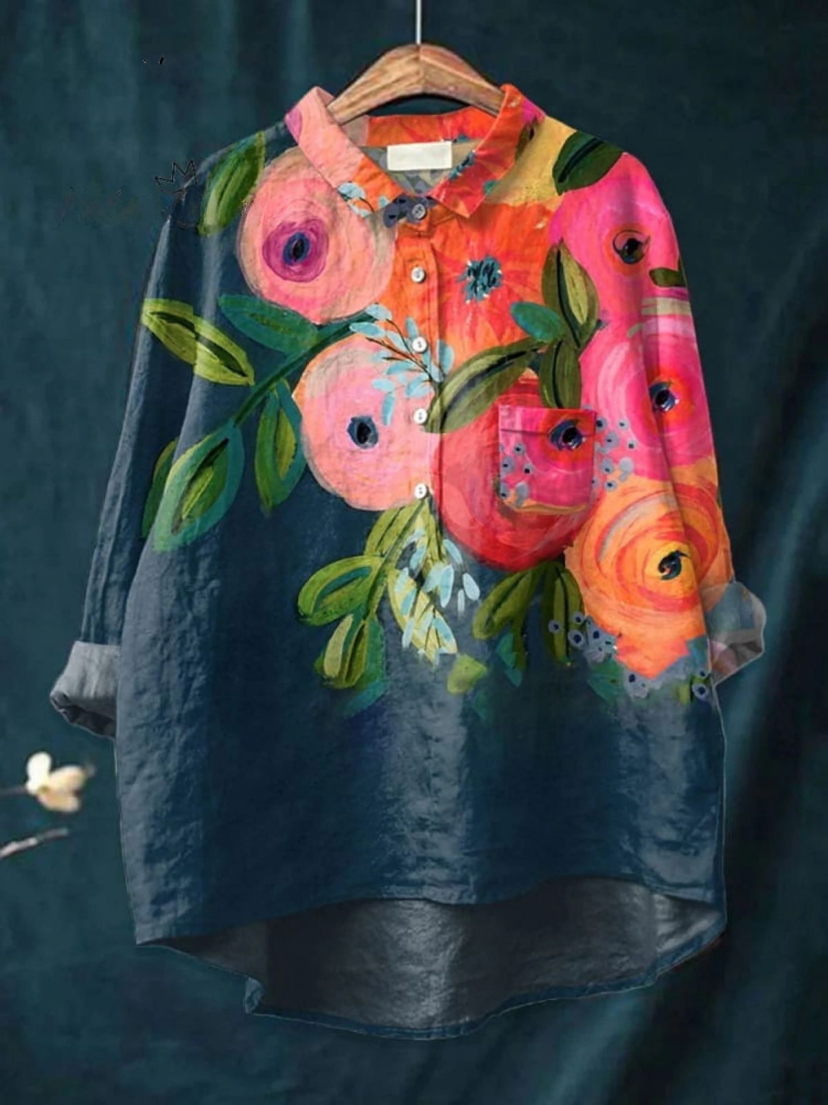 Charlotte | Camisa Informal con Estampado Floral Artístico