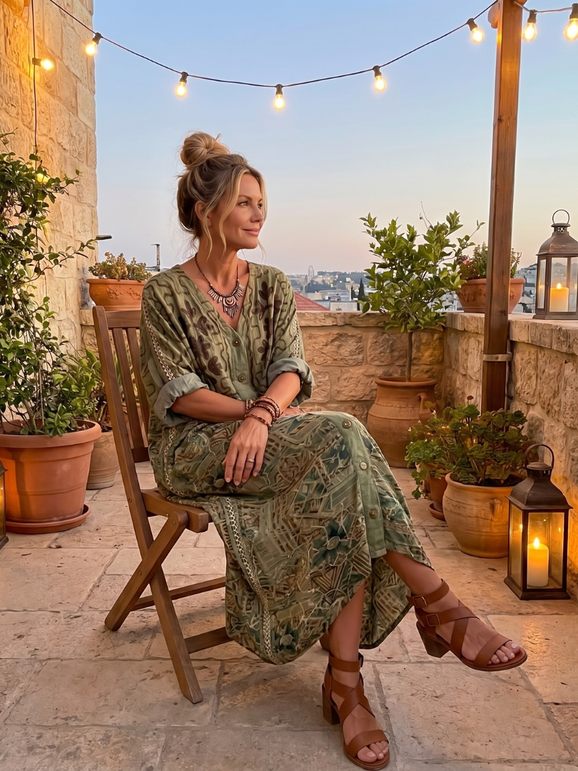 Aleta Vestido Midi Oversize con Botones y Bolsillos