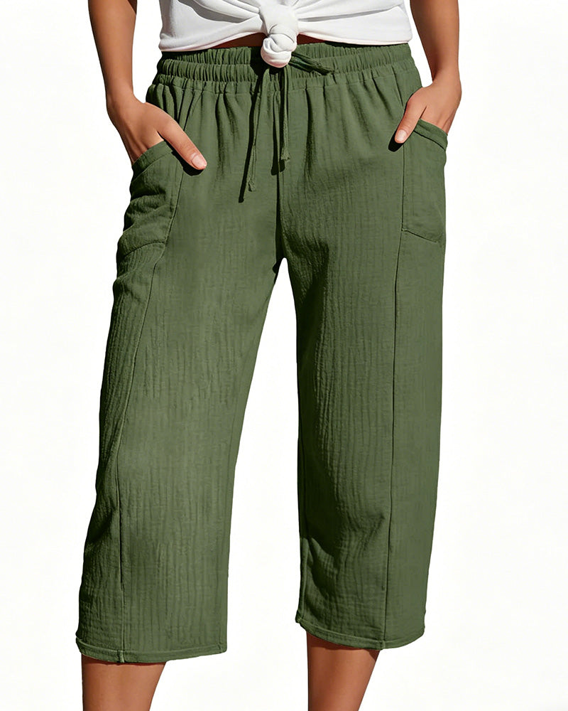 Cleo – Pantalón Ancho Capri de Algodón