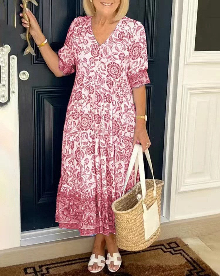 Ellie Vestido Floral con Escote en V