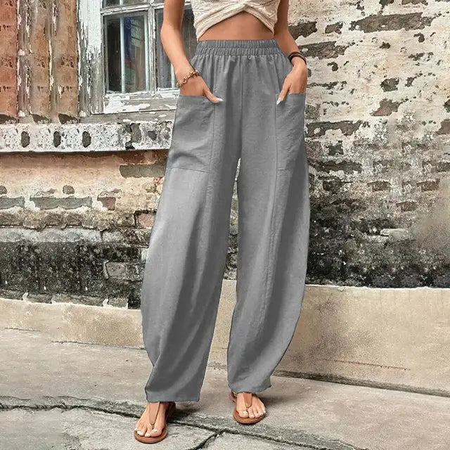 Vanna Pantalones Fluidos Gris