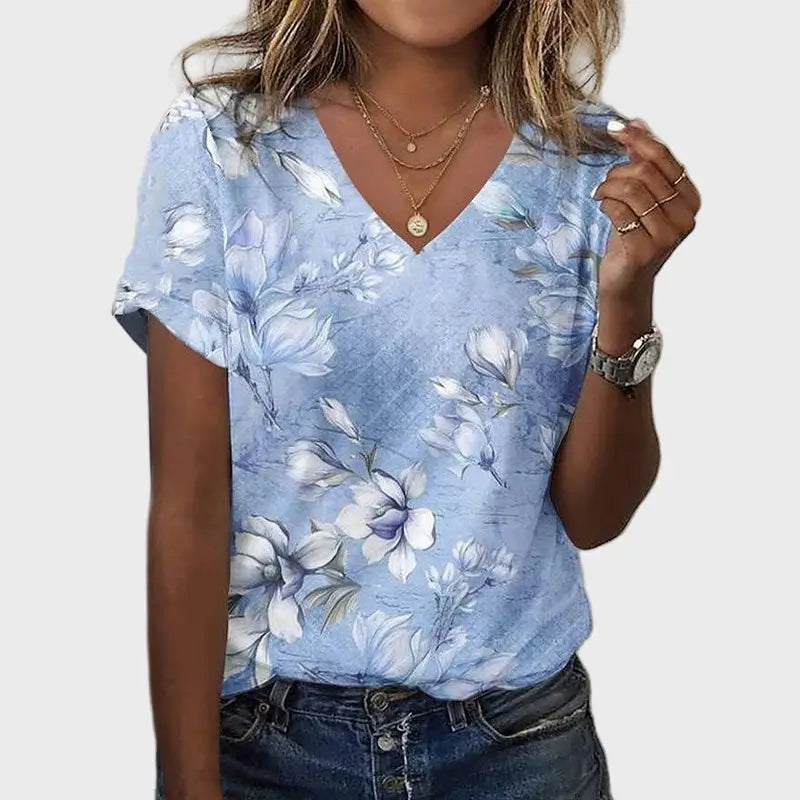 Vega Blusa Azul Floral