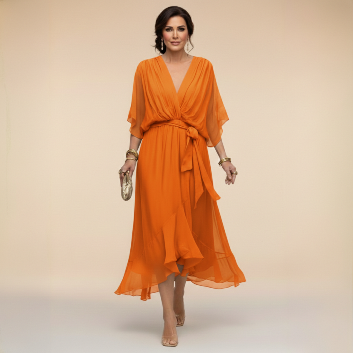 Iselle | Vestido Monica Fluido Cuello en V
