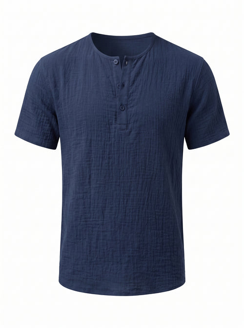Camiseta Henley de Lino — Prados Madrid