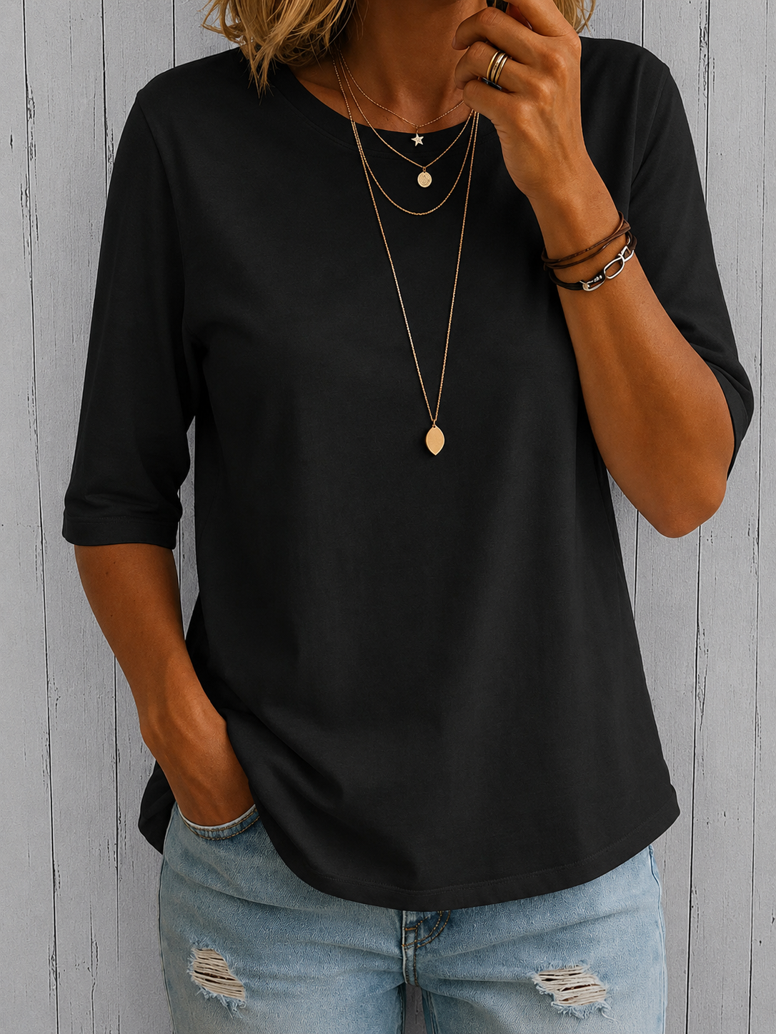 Calvera Camiseta Cómoda de Manga Extra
