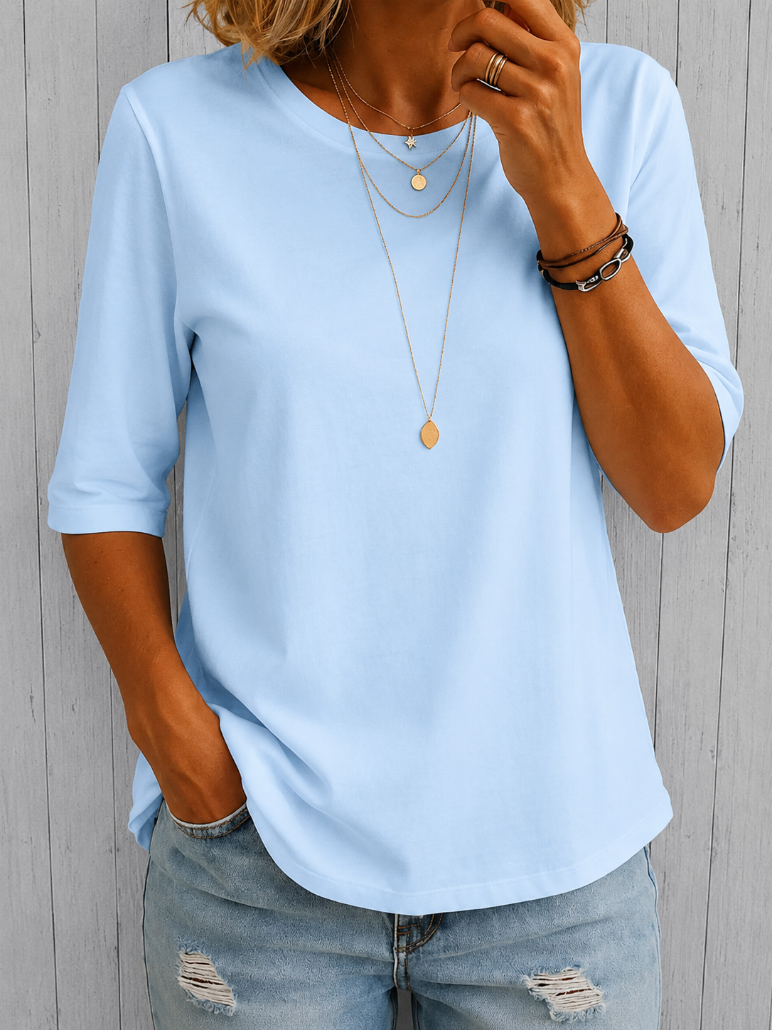 Calvera Camiseta Cómoda de Manga Extra