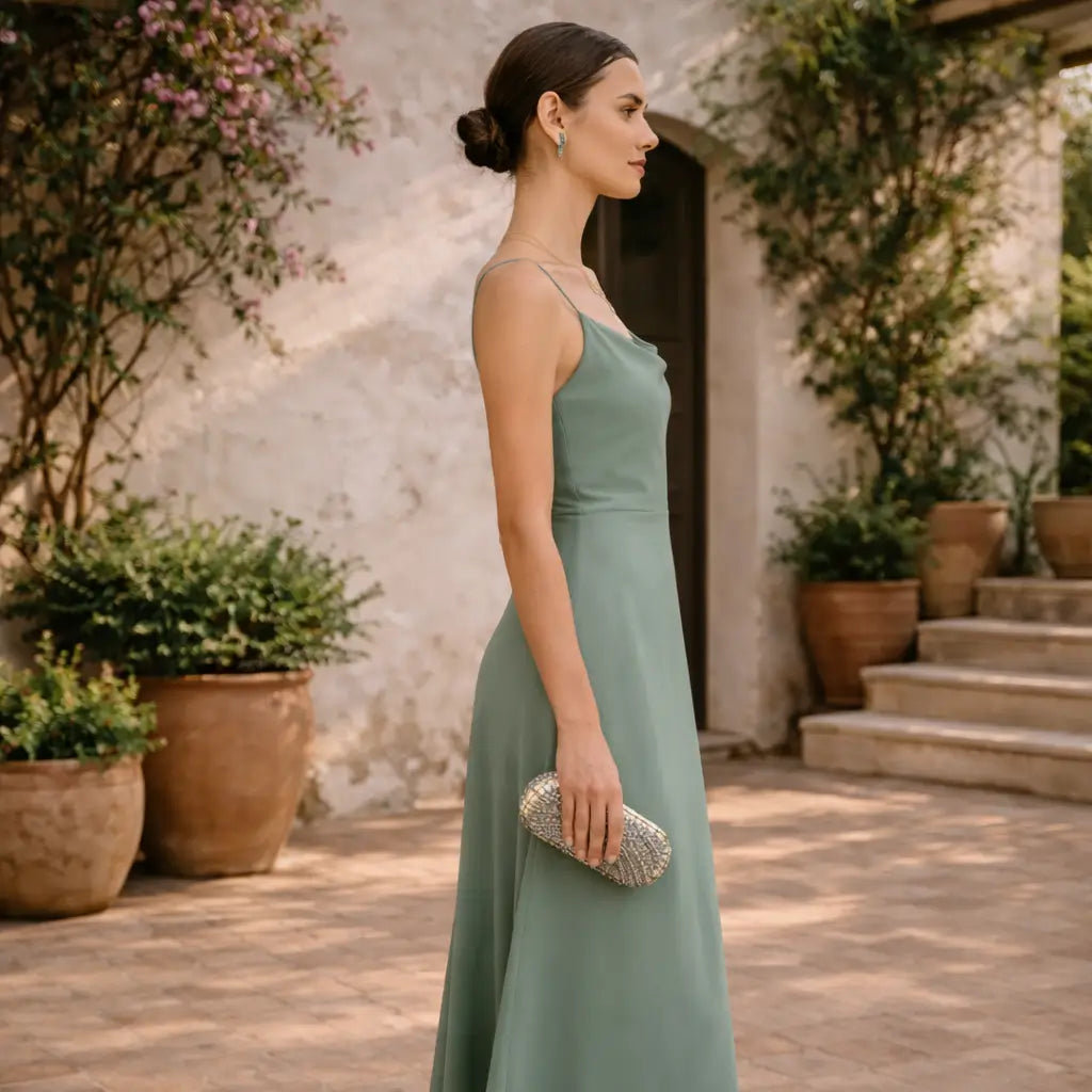 Celeste Vestido Maxi Slip Verde