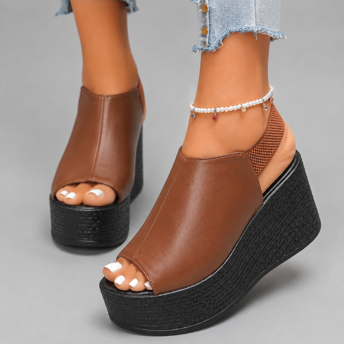 Avelin Sandalias de Piel con Plataforma