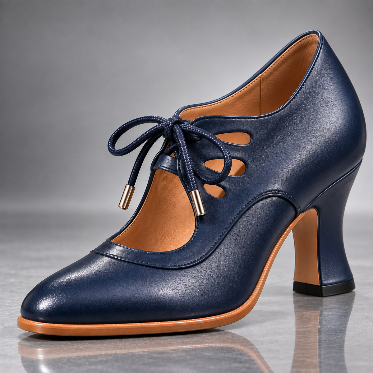 Evelina Zapatos de Tacón Vintage con Cordones