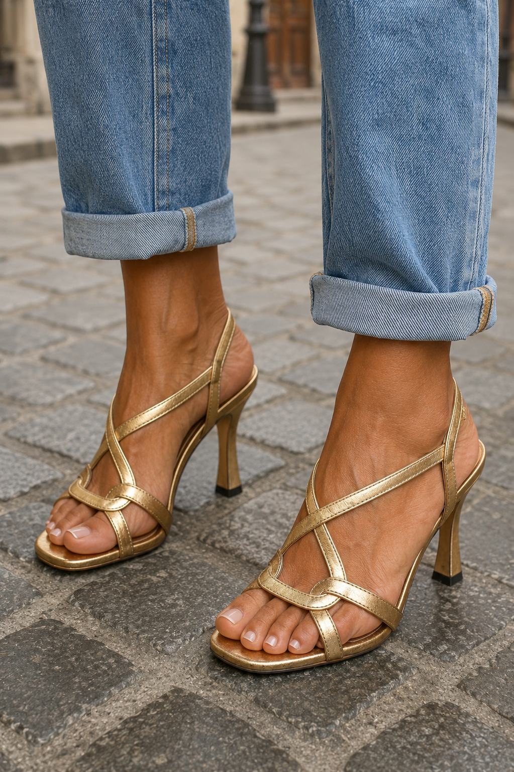 Cassie | Tacones Dorados de Encanto Veraniego