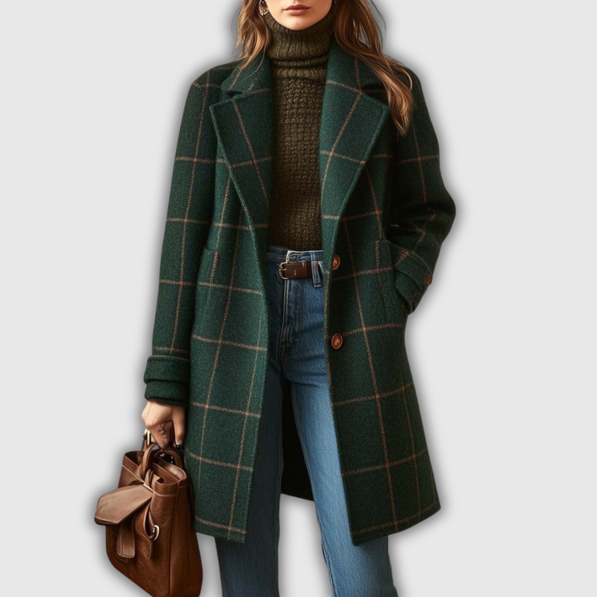 Harriet | Abrigo de Mezcla de Lana a Cuadros