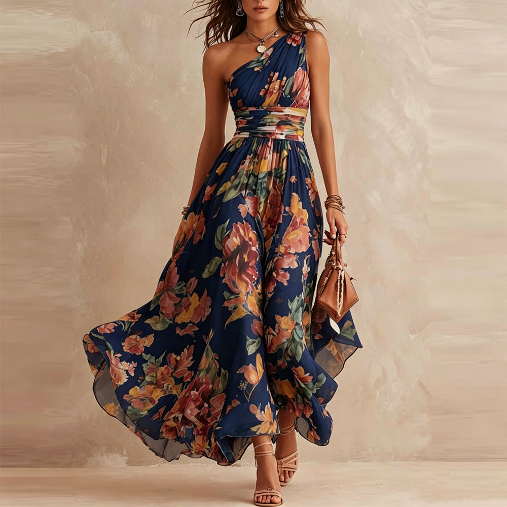 Iselle | Vestido Aurora Floral de Un Hombro