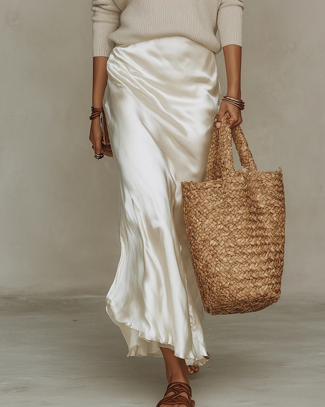 Aurelia Conjunto de Vestido Midi de Satén