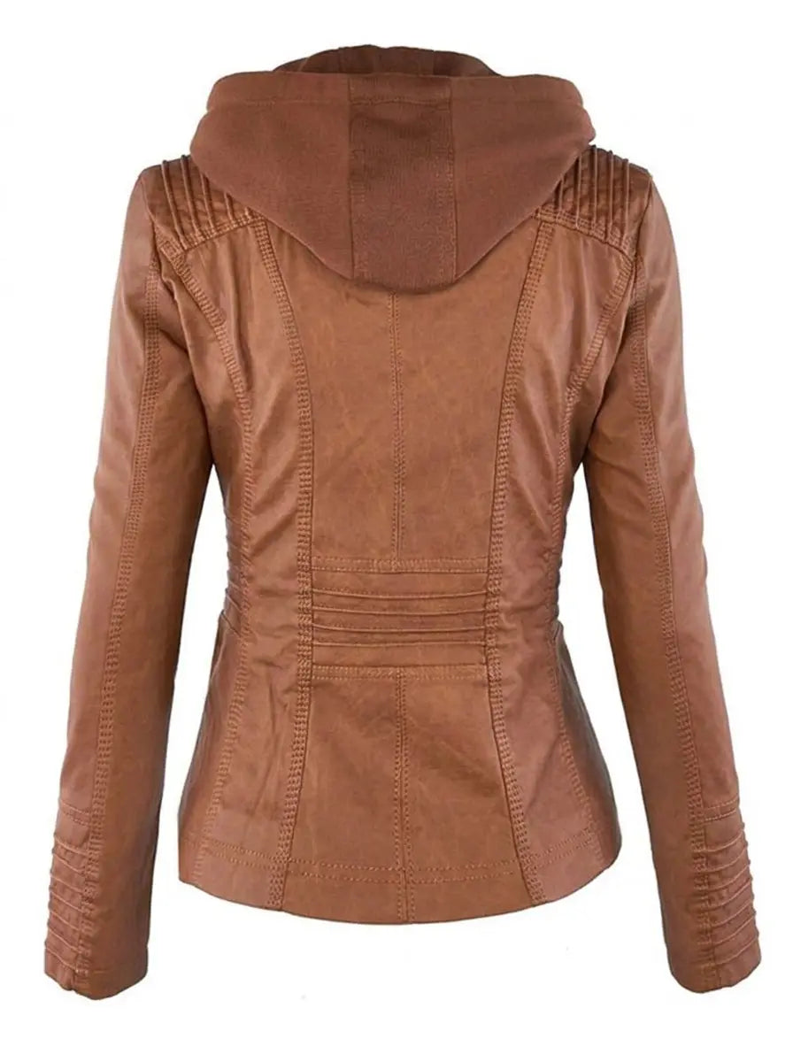 Carmen | Chaqueta efecto piel con capucha