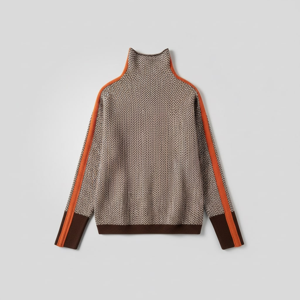 Elara | Cuello Alto con Rayas Contrastadas