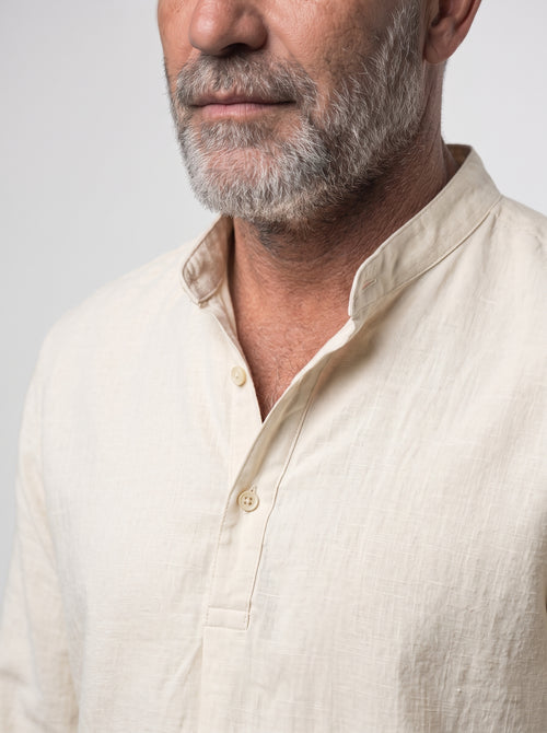 Camisa Henley de Lino — Prados Madrid