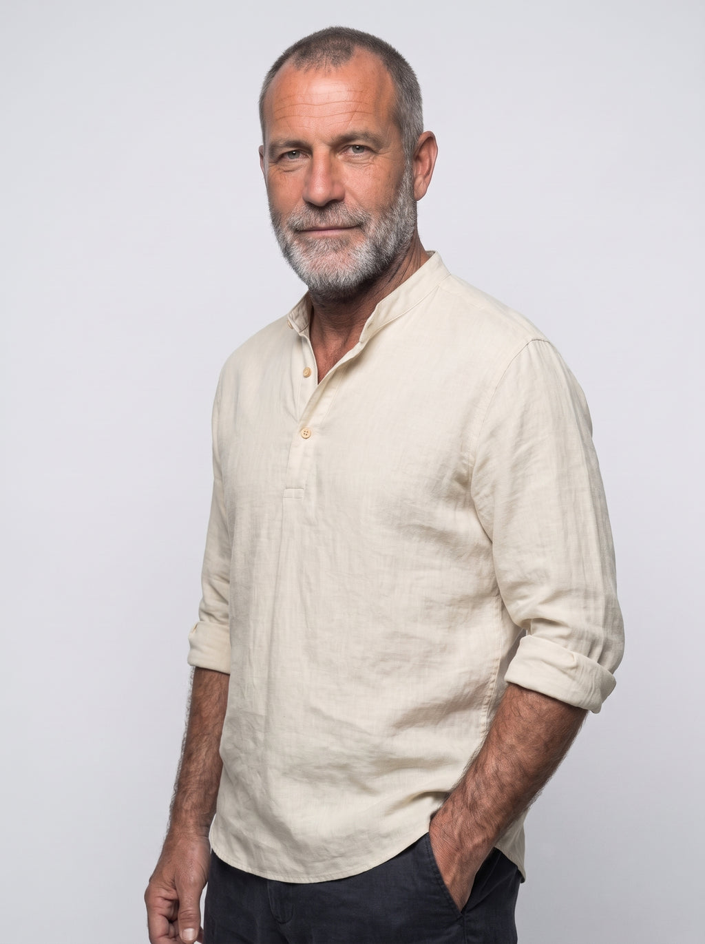 Camisa Henley de Lino — Prados Madrid