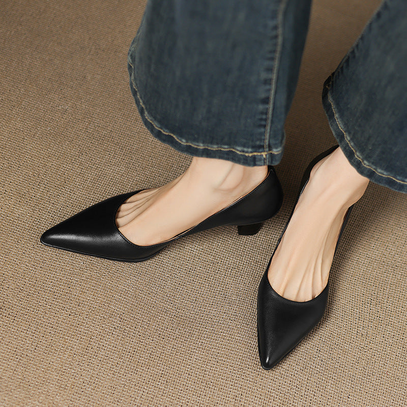 Calenne Tacones Kitten de Piel