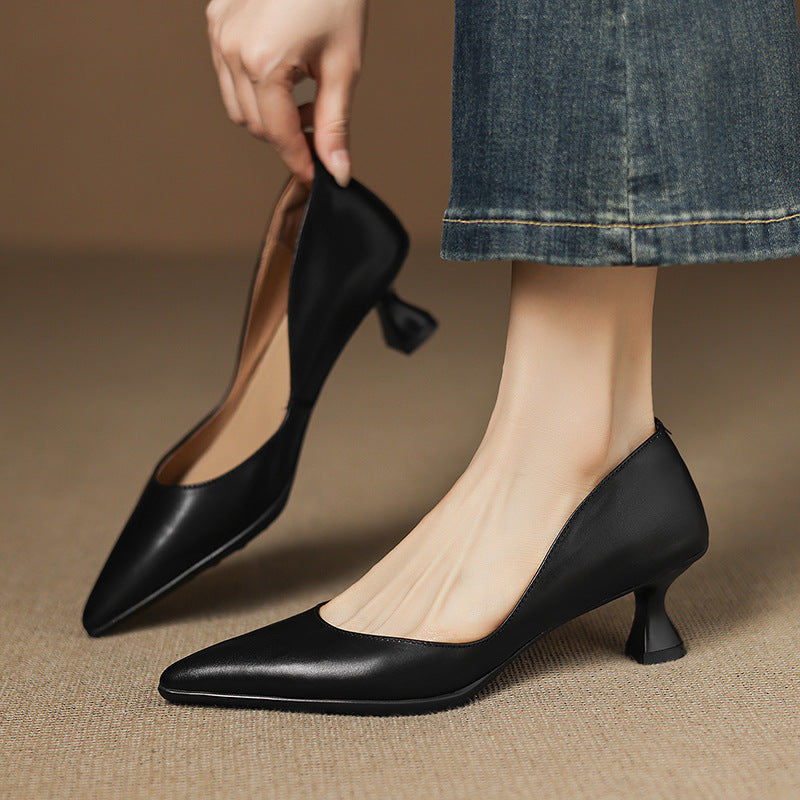 Calenne Tacones Kitten de Piel