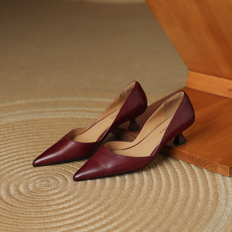 Ceyra Tacones de Piel Kitten