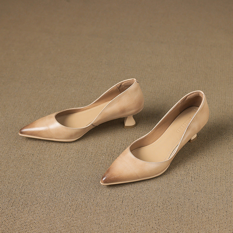 Calenne Tacones Kitten de Piel
