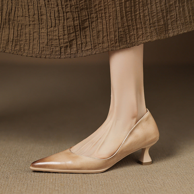 Calenne Tacones Kitten de Piel