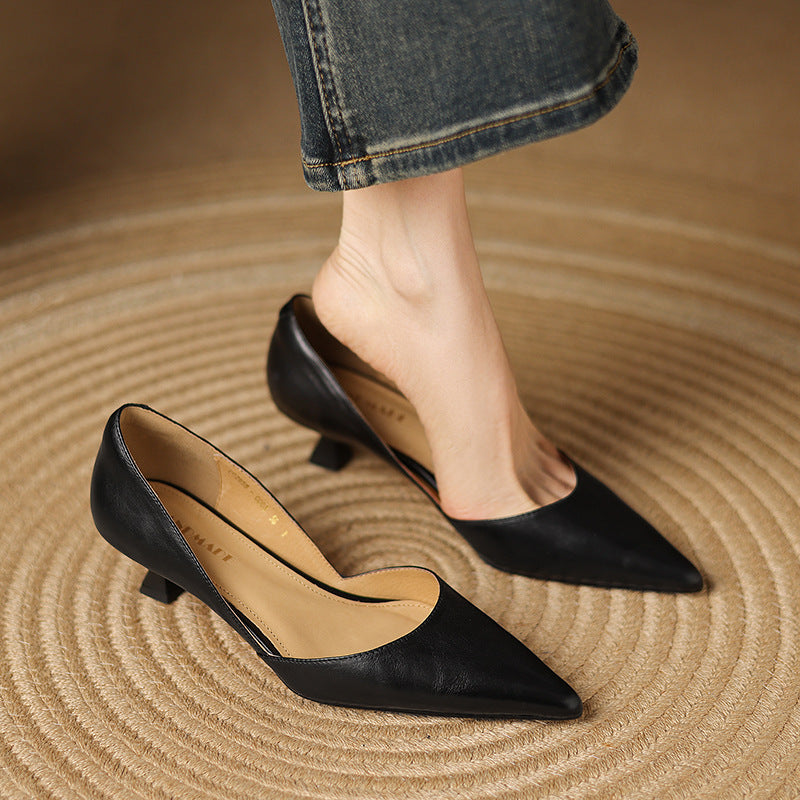 Ceyra Tacones de Piel Kitten