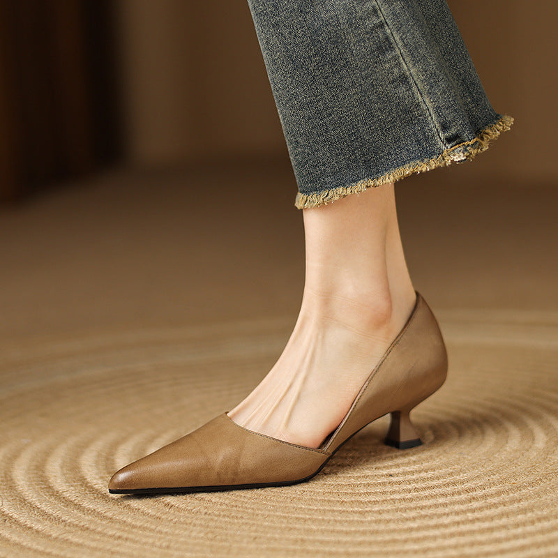 Ceyra Tacones de Piel Kitten