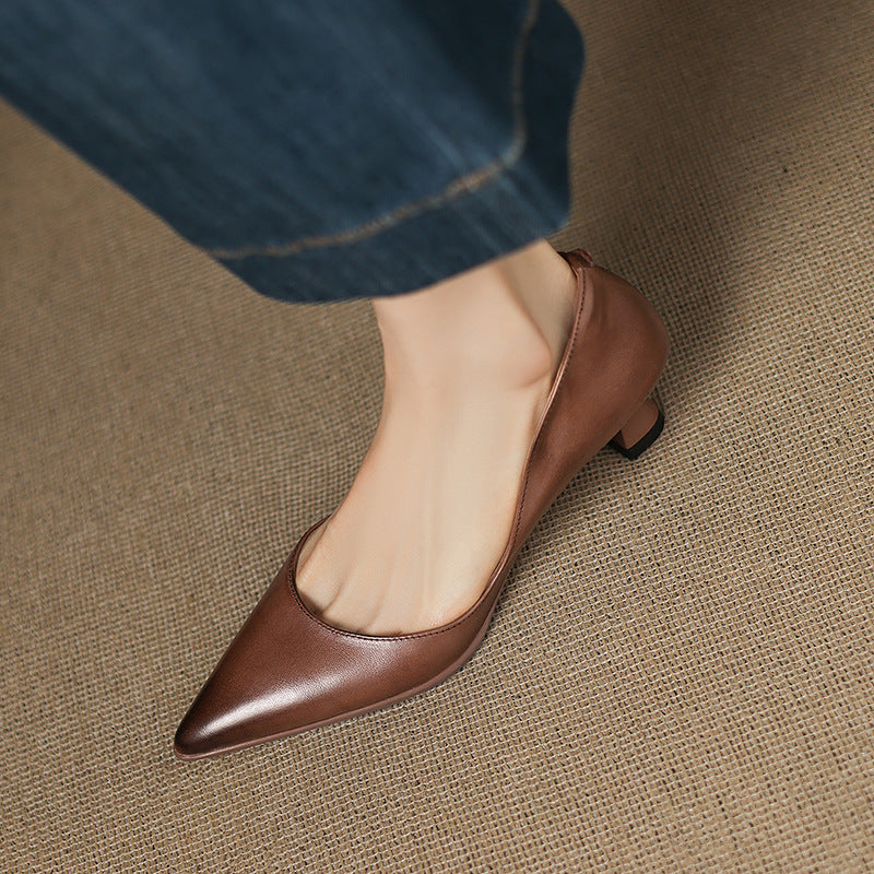Calenne Tacones Kitten de Piel