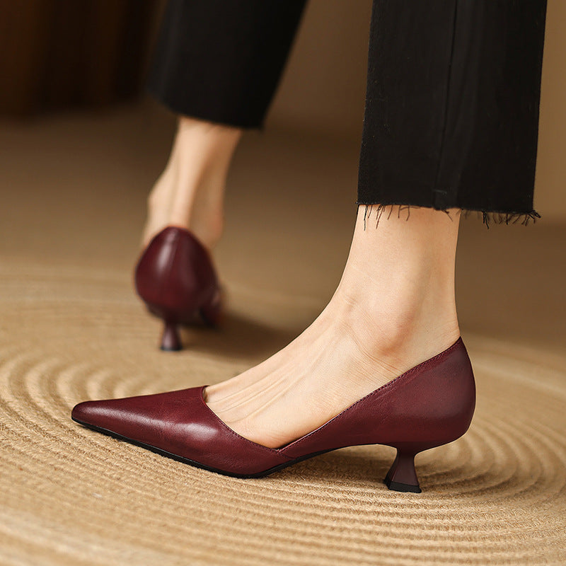 Ceyra Tacones de Piel Kitten