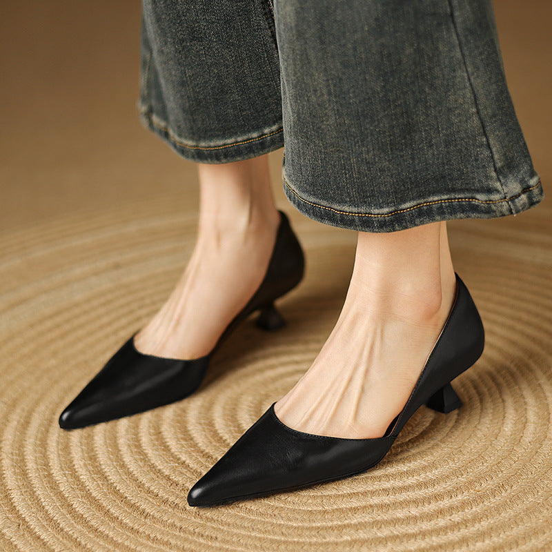 Ceyra Tacones de Piel Kitten