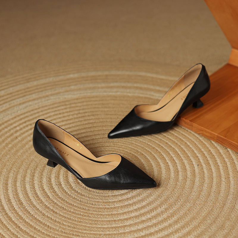 Ceyra Tacones de Piel Kitten