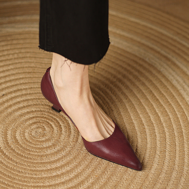 Ceyra Tacones de Piel Kitten