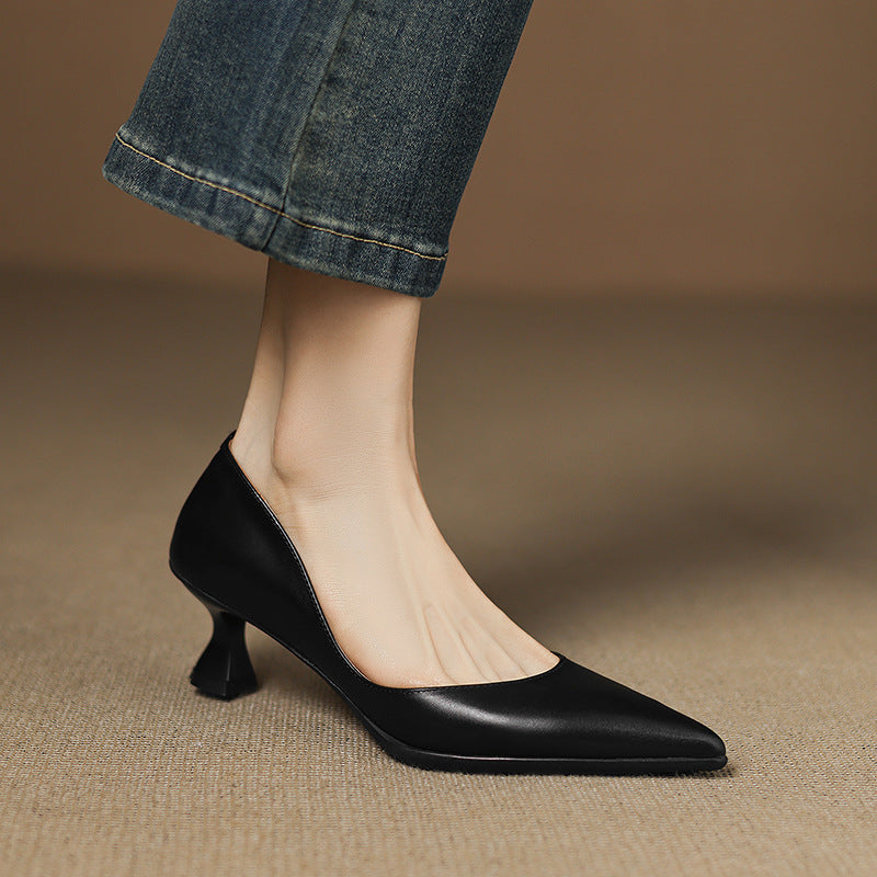 Calenne Tacones Kitten de Piel