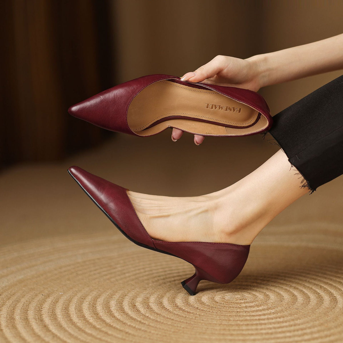 Ceyra Tacones de Piel Kitten