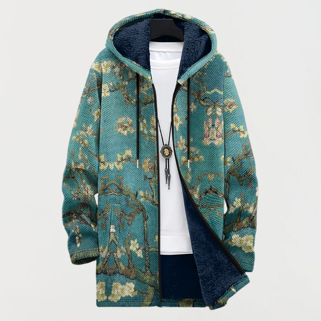 Iris | Abrigo con Capucha Estampado Floral