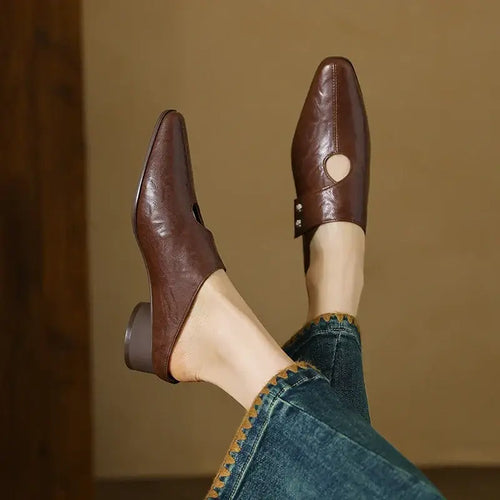Agnit Mules de Piel Auténtica