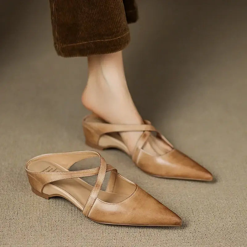 Aluna Mules de Piel Auténtica