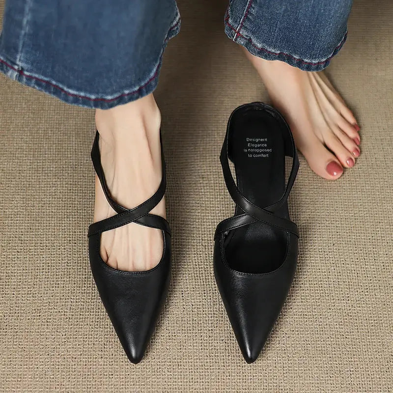 Aluna Mules de Piel Auténtica