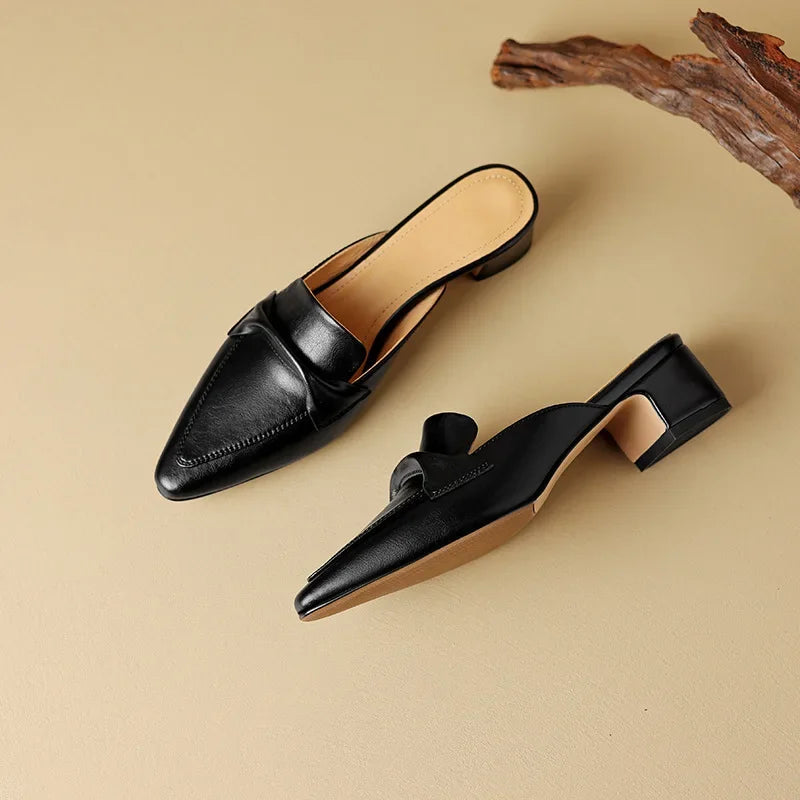 Alaya Mules de Piel Auténtica