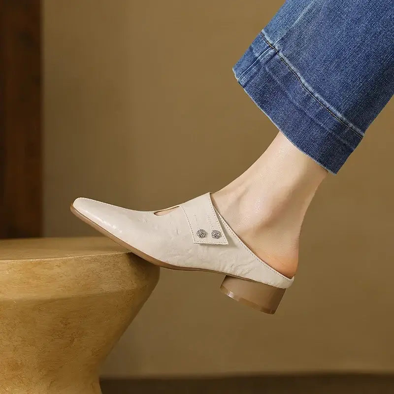 Agnit Mules de Piel Auténtica