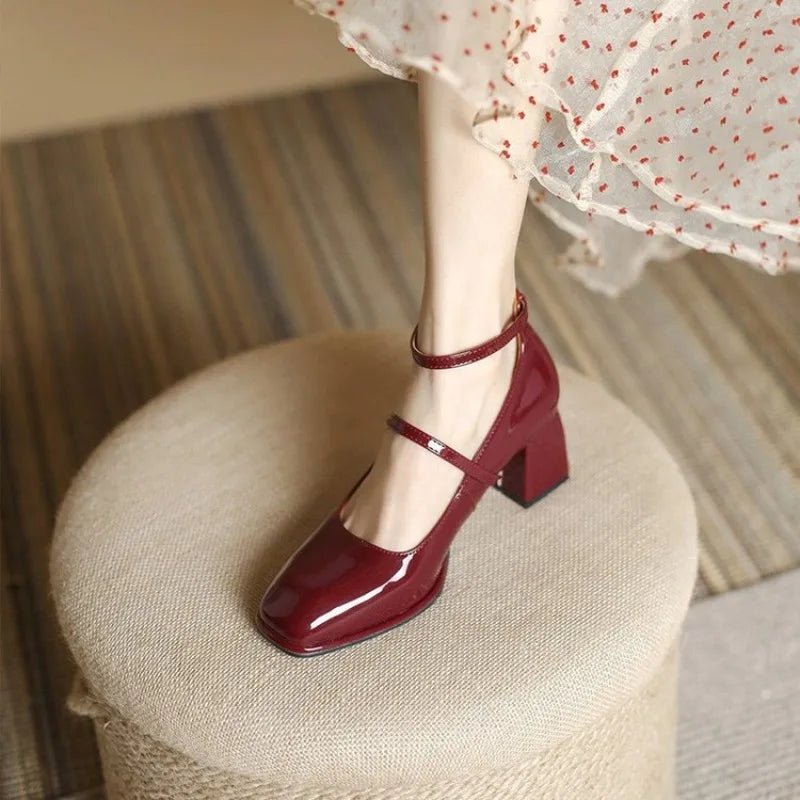 Zapatos de Tacón Elegantes con Tira de Tobillo