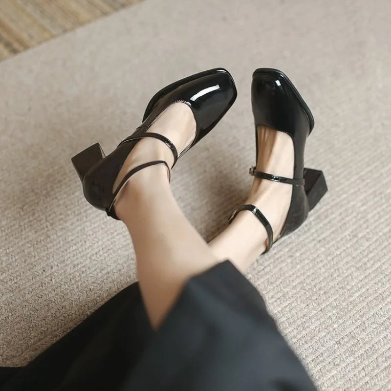 Zapatos de Tacón Elegantes con Tira de Tobillo