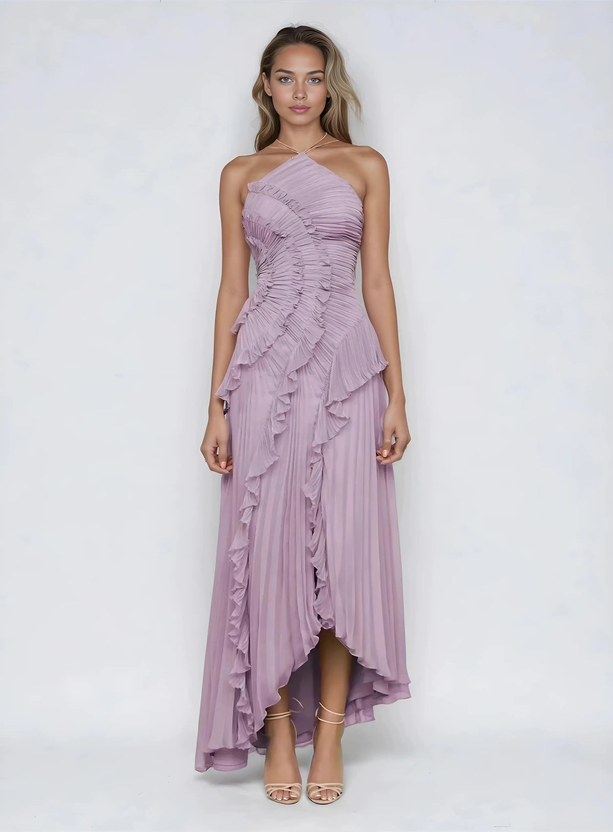 Lavanda Vestido Asimétrico