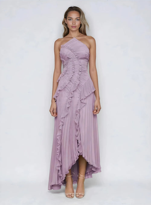 Lavanda Vestido Asimétrico