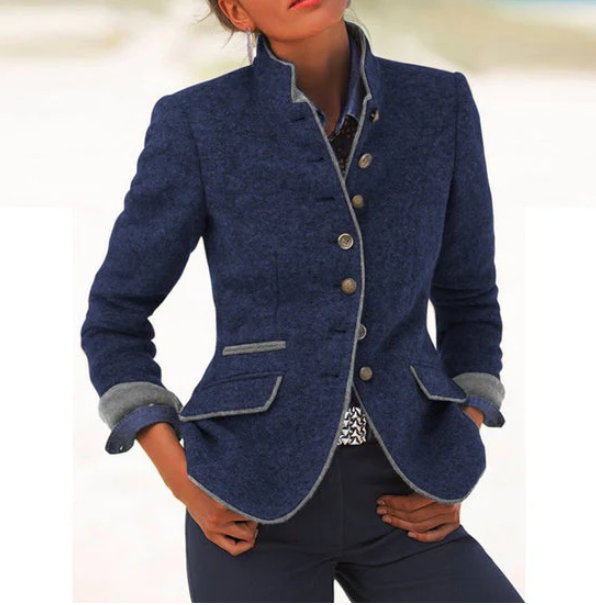 Adelaide | Chaqueta de Cuello Alto en Mezcla de Lana