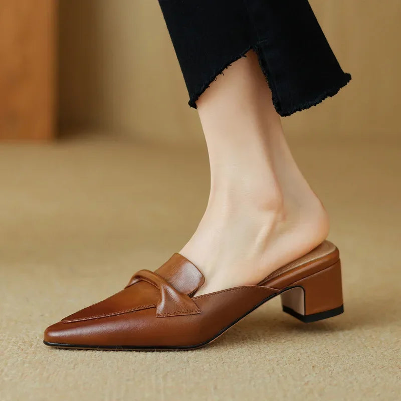 Alaya Mules de Piel Auténtica